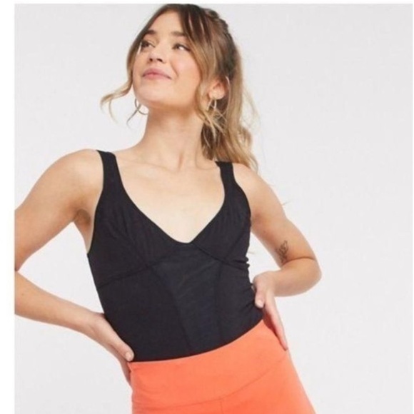 Free People Movement Heart of Gold Leotard Black Bodysuit Size XS Stretch - Picture 1 of 7